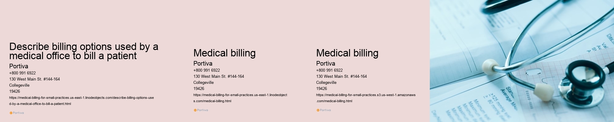describe billing options used by a medical office to bill a patient
